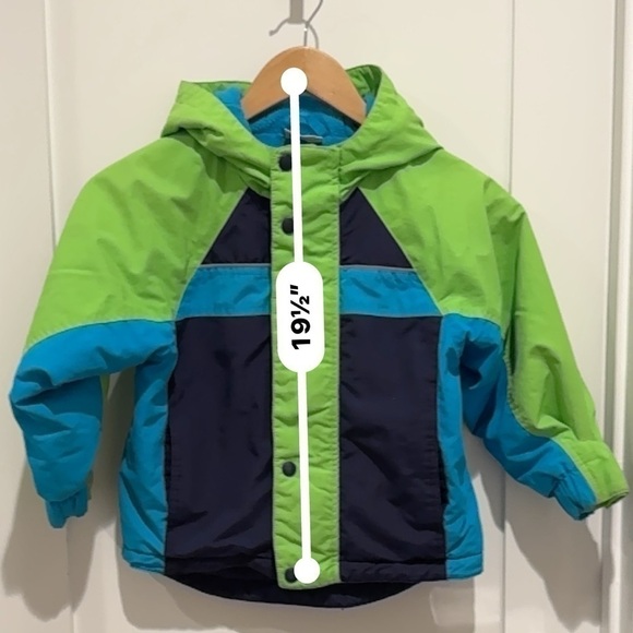 Hanna Anderson Fleeced Lined blue Multicolor 90s Style Hooded Jacket 110 J - Picture 6 of 10